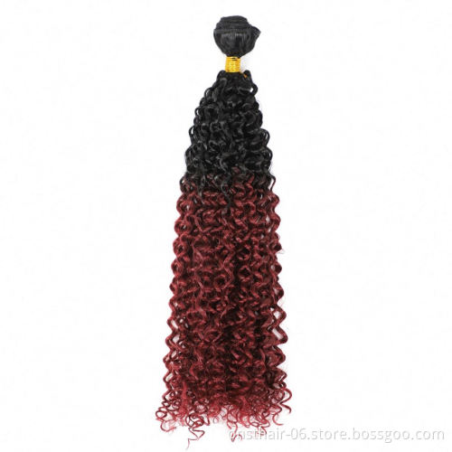 MYZYR 100 Gram/Piece8inch ~30inch Kinky Curly Hair weaving Black Color double machine weft Synthetic hair bundle